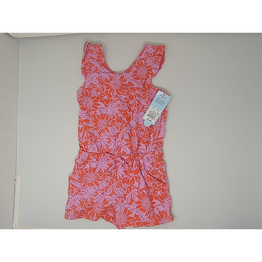 NWT Cat & Jack Coral Floral Dress - Toddler Girl's Size 4T